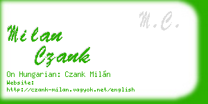 milan czank business card